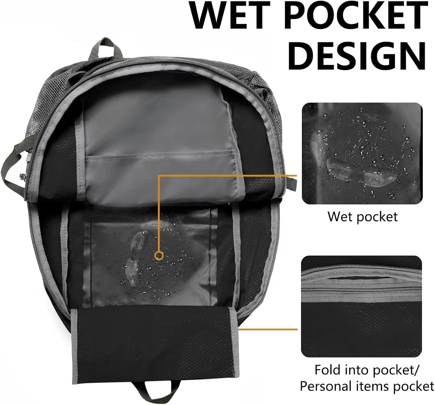 Ultra Lightweight Packable Backpack 40L - Foldable Hiking Backpack Water Resistant Small Foldable Daypack for Travel,Black