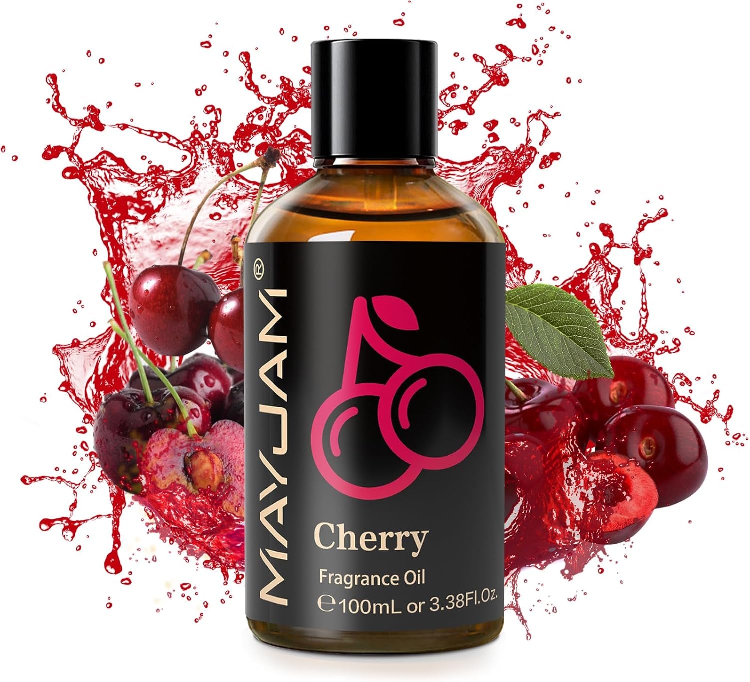 Fragrance Oil, 100ML Cherry Aromatherapy Oil, with Glass Dropper, Diffuser Oil for Making Candle, Soap, Bath Bombs