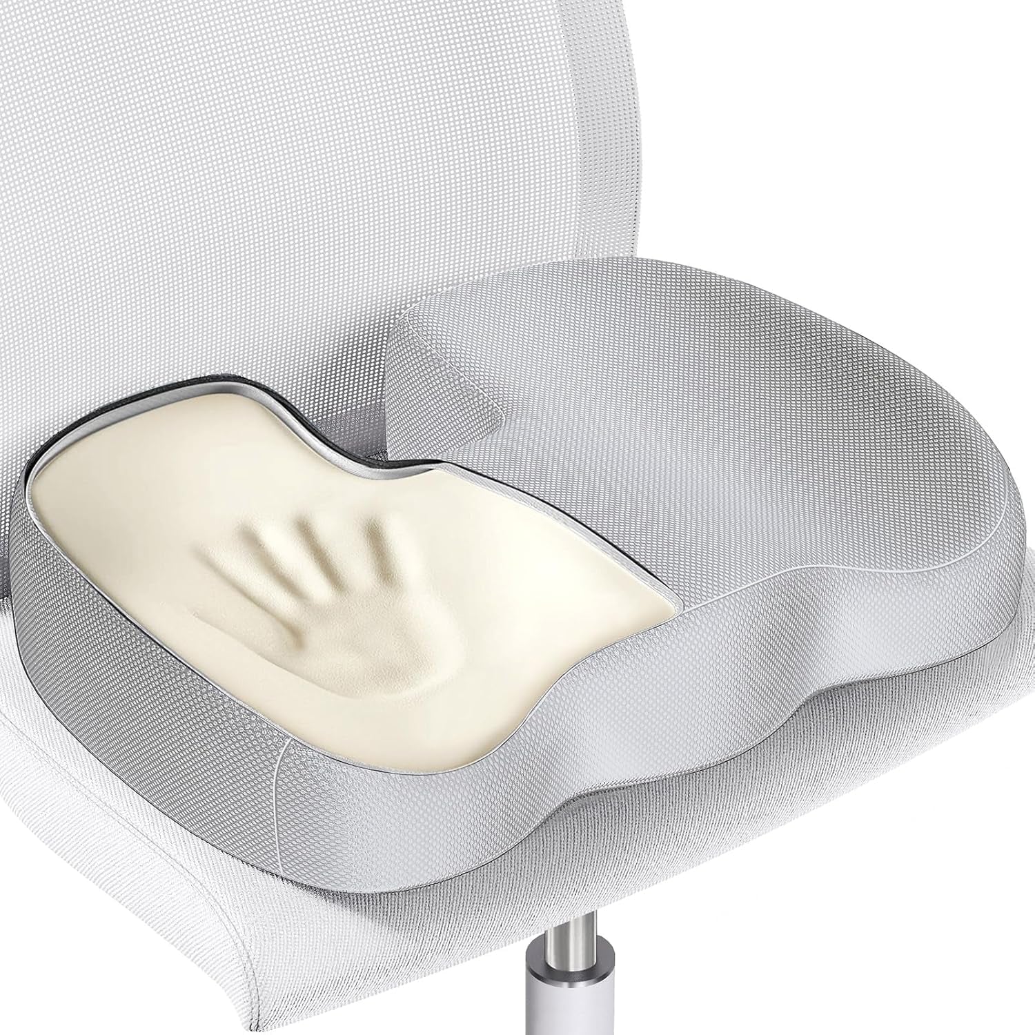 Seat Cushion for Office Chair, Memory Foam for Pain Relief, Non-Slip Coccyx Cushion Washable Removable Cover for Desk Chair/Car Seat/Gaming Chair/Wheelchair,Grey