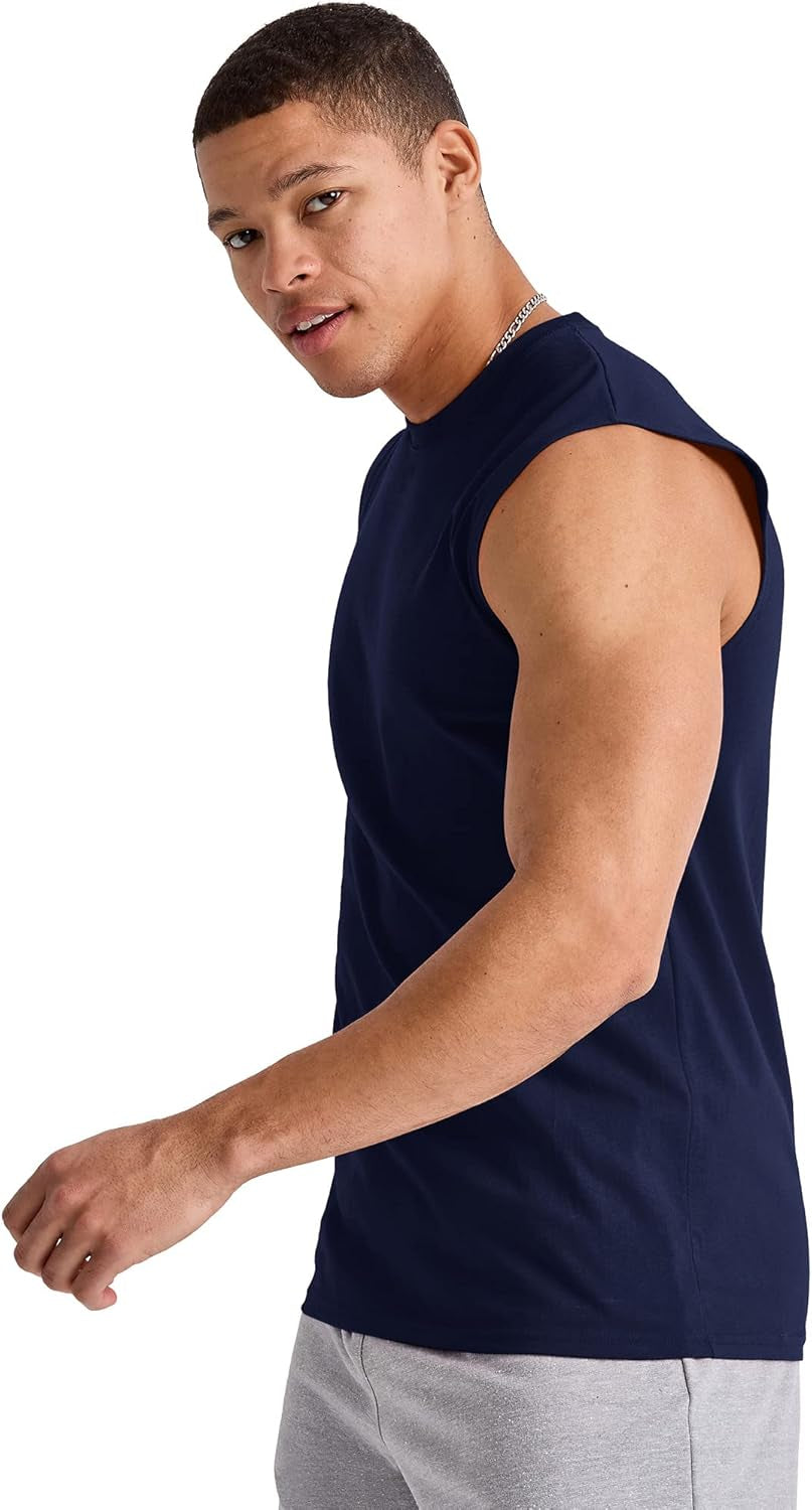 Men'S Essentials Midweight T Pack, Cotton Muscle Tank Shirts, 3-Pack
