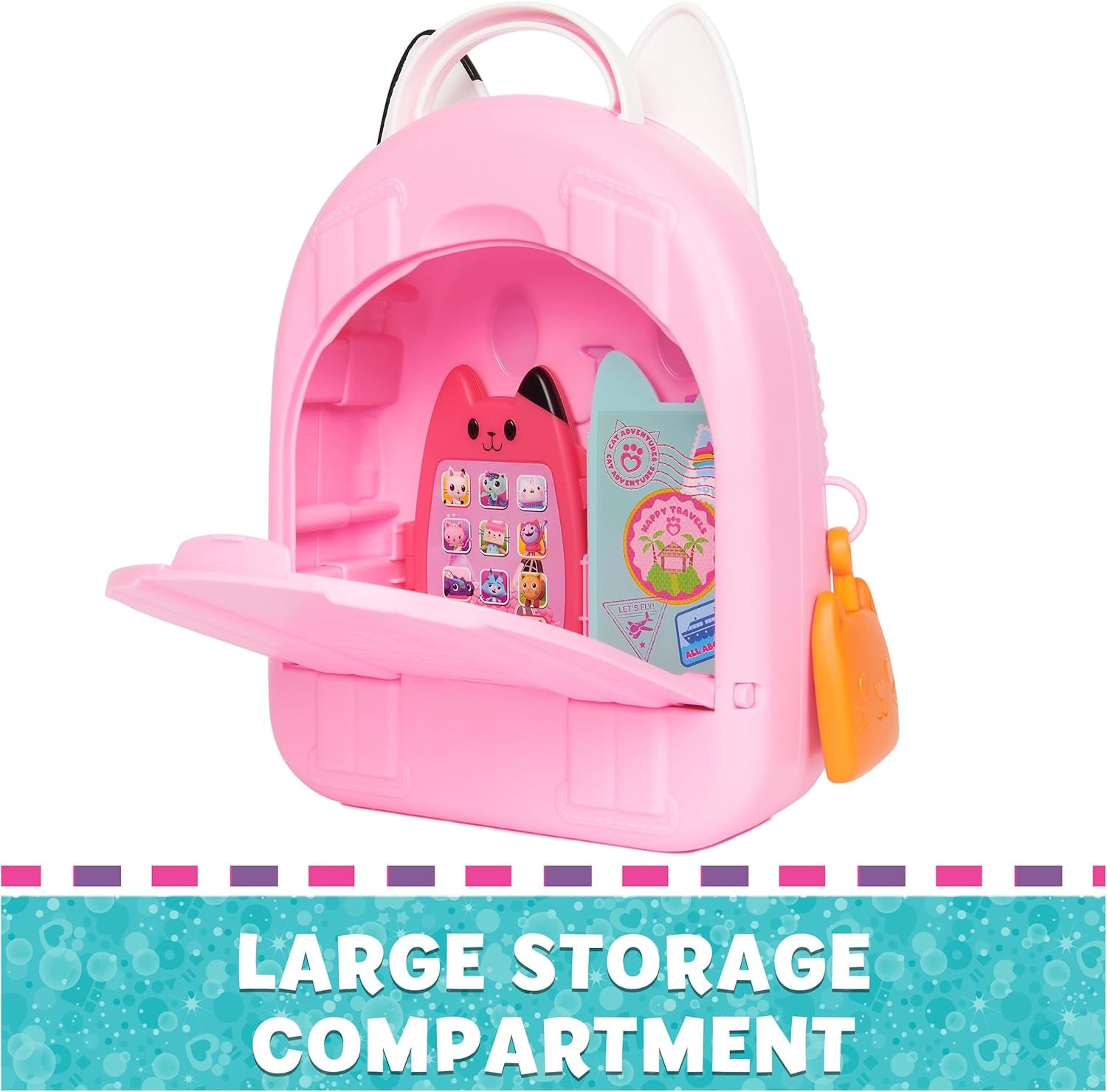 , Gabby Girl On-The-Go Travel Set, Pretend Play Travel Toys, Toy Passport, Toy Phone and Compass Charm, Kids Toys for Girls & Boys 3+