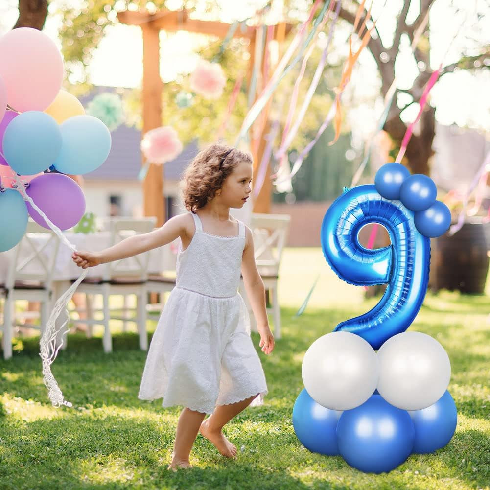 40-Inch Number 16 Helium Balloons, Foil Large Numbers for Birthday, Wedding Party Decorations Celebration Supplies (Blue)