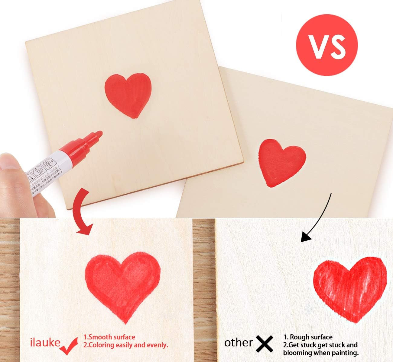 12,7 X 12,7 X 3Cm Natural Wooden Square for Woodcraft,50Pcs Unfinished Plain Wood Pieces,Blank Wood Slices for DIY Crafts Home Painting Staining Unfinished Wood Cup Coasters Laser Engraving Carving