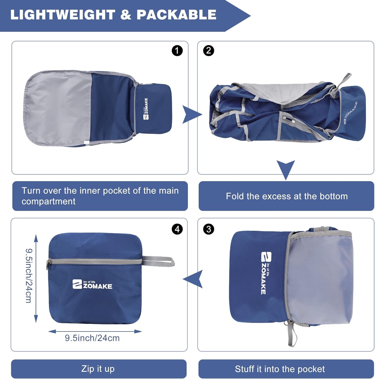 Lightweight Packable Backpack 35L, Foldable Backpacks Water Resistant Collapsible Light Daypack for Hiking