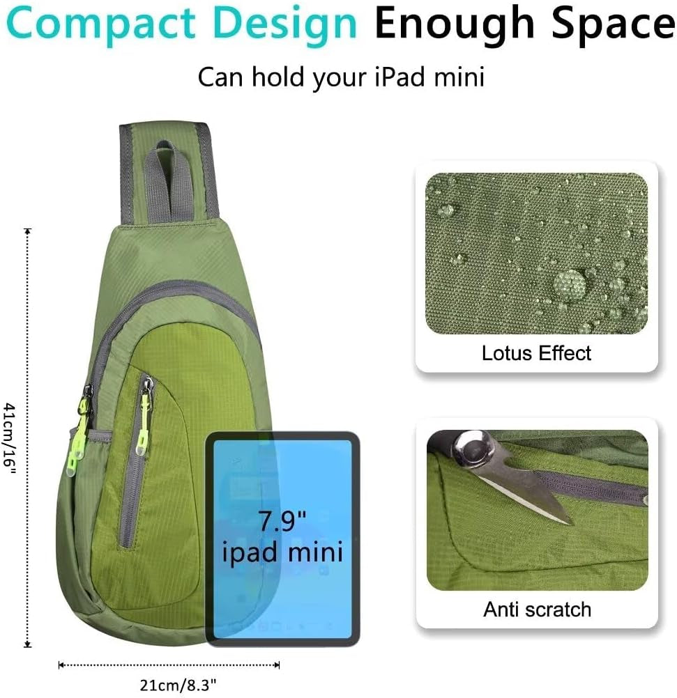 Small Sling Bag, Lightweight Crossbody Backpack for Men Women, Shoulder Bag for Sports and Outdoor