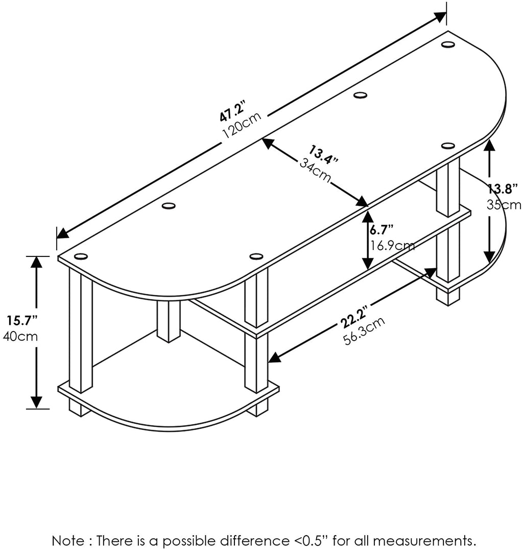 Turn-S-Tube Wide TV Entertainment Center, Cream Faux Marble/White