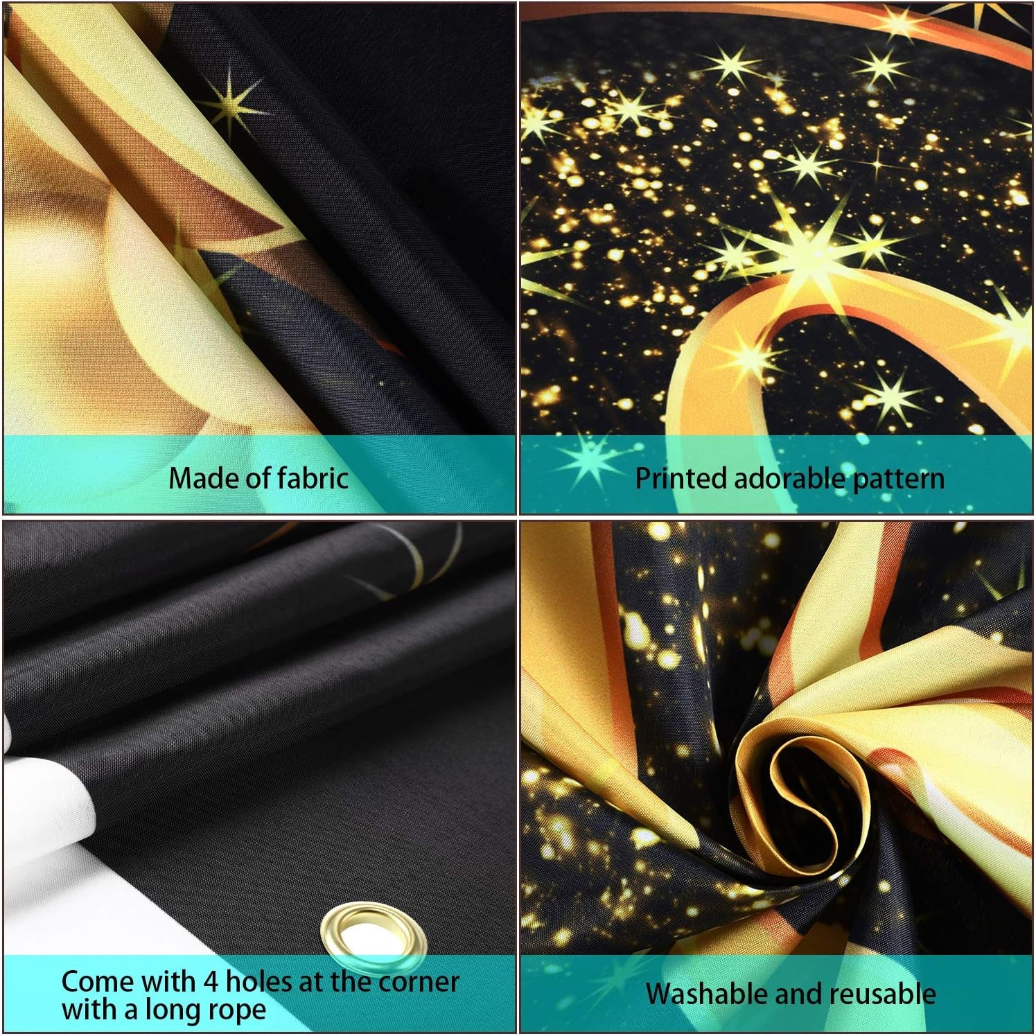 50Th Anniversary Birthday Decorations 1975 50Th Party Black Gold Background 72.8 X 43.3 Inch Wedding Anniversary Birthday Party Photo Background Cake Table Extra Large Wall Decor Props