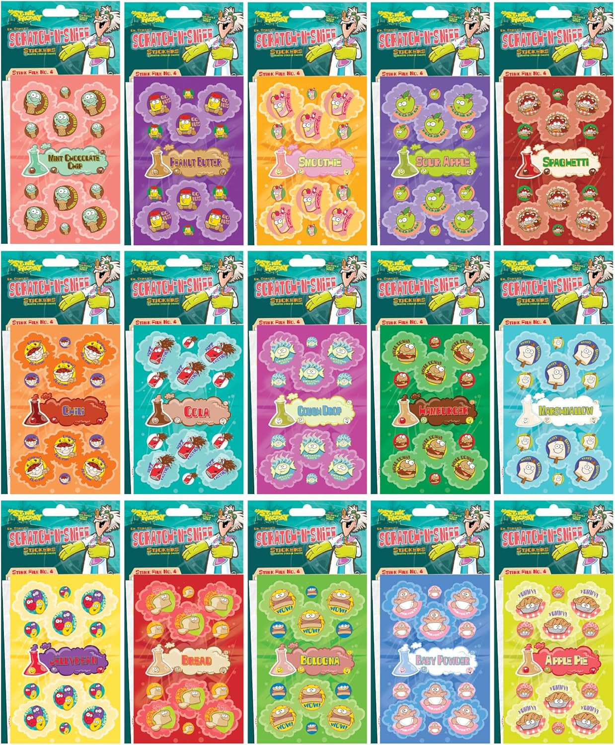 Dr. Stinky'S Scratch N Sniff Stickers 15-Pack, 405 Total (Series 4)