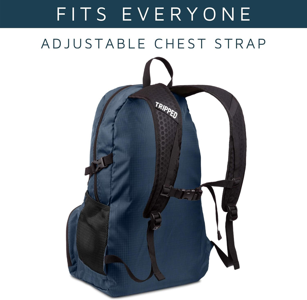 Traveling Backpack- Foldable Collapsible Lightweight Backpack for Travel (Blue) 35 Liters