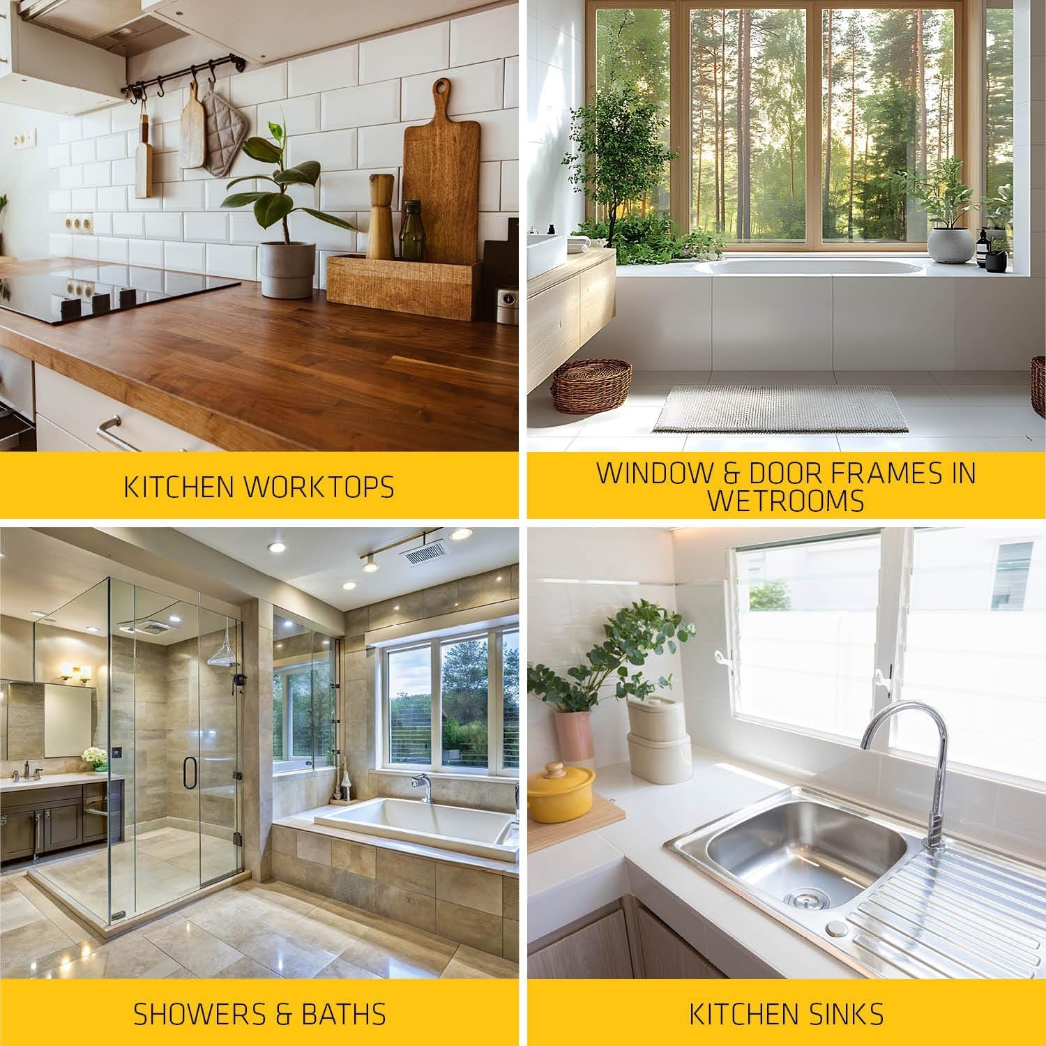 Forever White Anti-Mould Silicone Sealant – Permanently Waterproof – Suitable for Internal and External Use – White – 295Ml