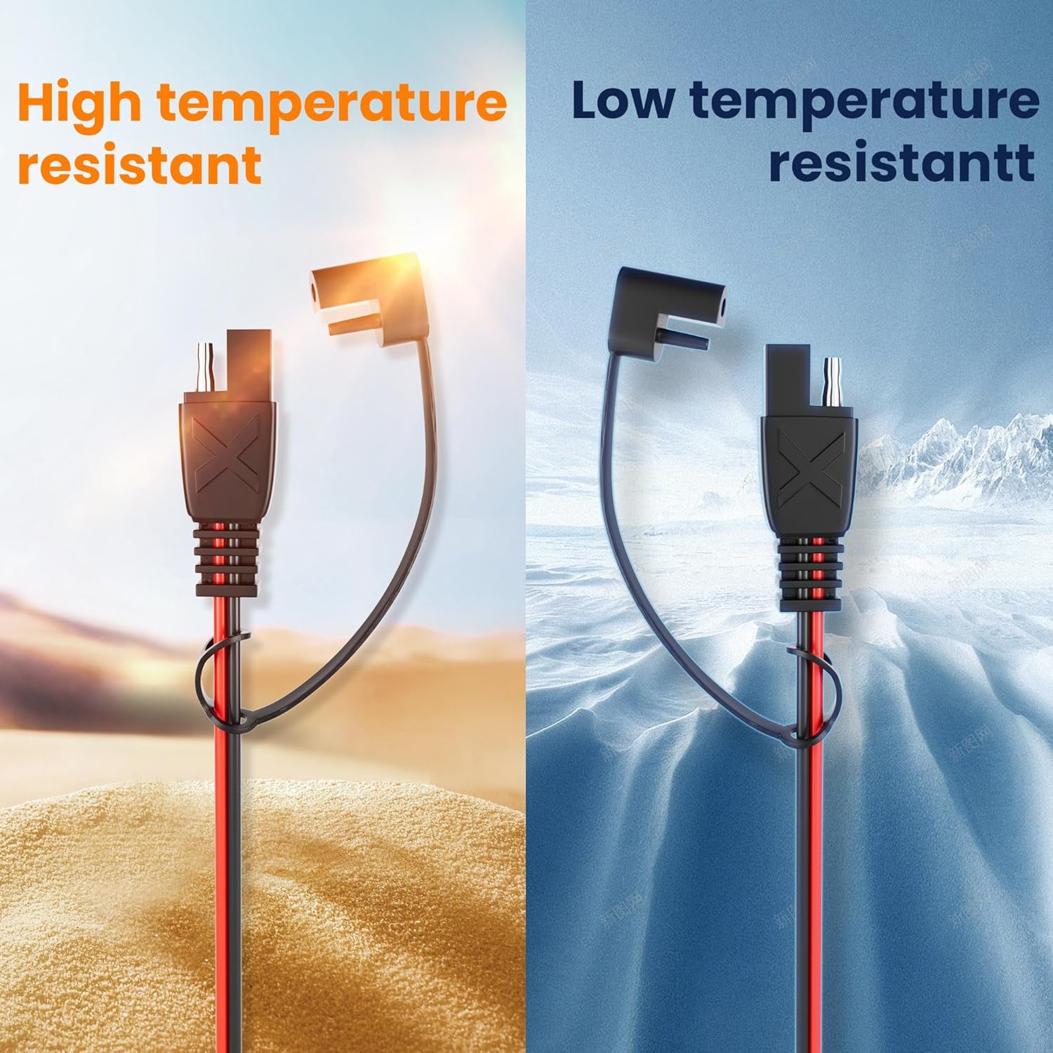 15Feet SAE Extension Cable Quick Disconnect Wire Harness Solar Cables SAE to SAE Connector for Solar Panel Automotive RV Motorcycle Tractor SAE Plug 16AWG