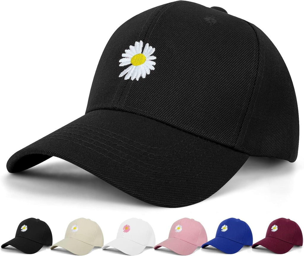 Ladies Baseball Caps - Baseball Cap for Women, Daisy Adjustable Ladies Baseball Caps for Womens Casual Summer Outdoor Sports Dad Peaked Sun Cap UK