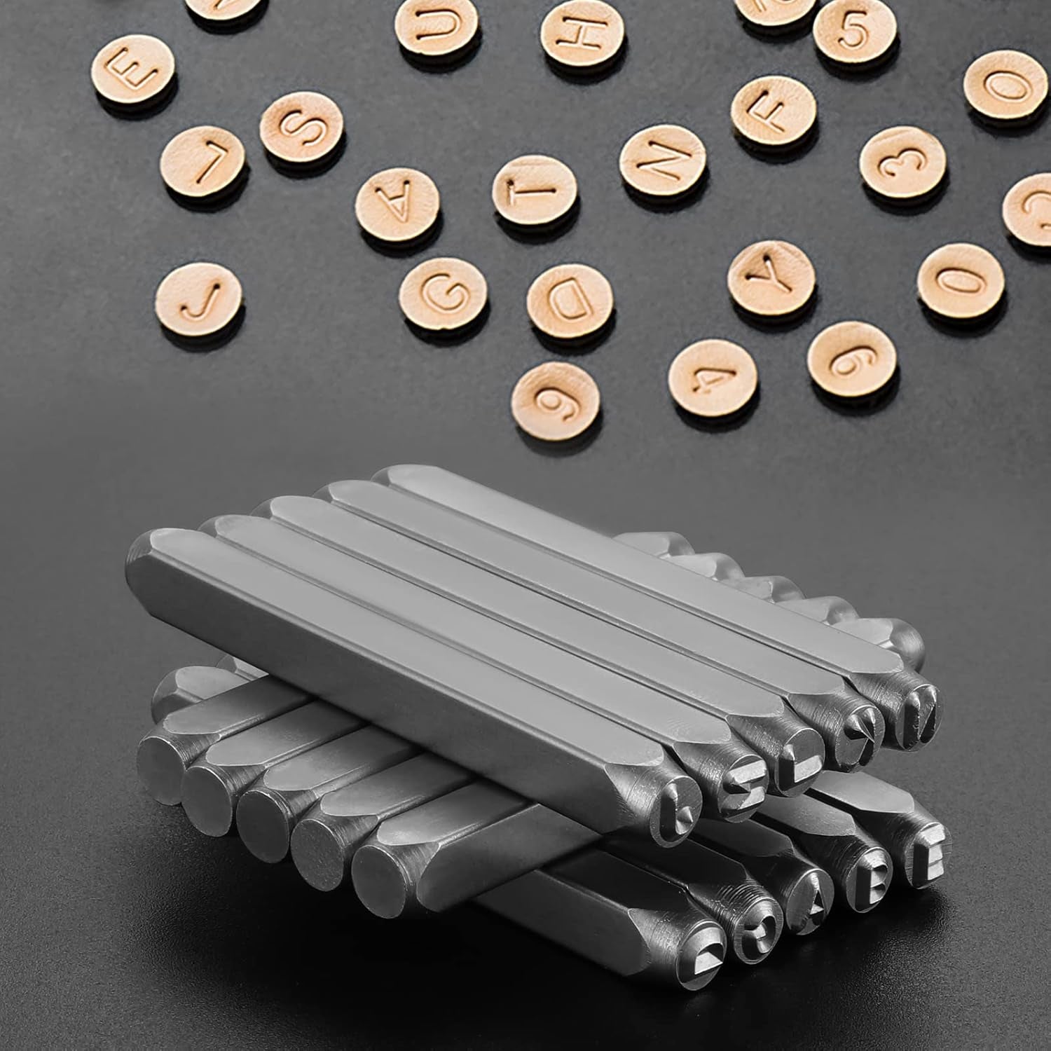 37 Pcs Number and Letter Punch Set, 3Mm Metal Stamping Tool Set, A-Z, 0-9, &, Heart Shape, Letter Number and Symbols Stamp Punch for Stamping Metal Wood Plastic Leather