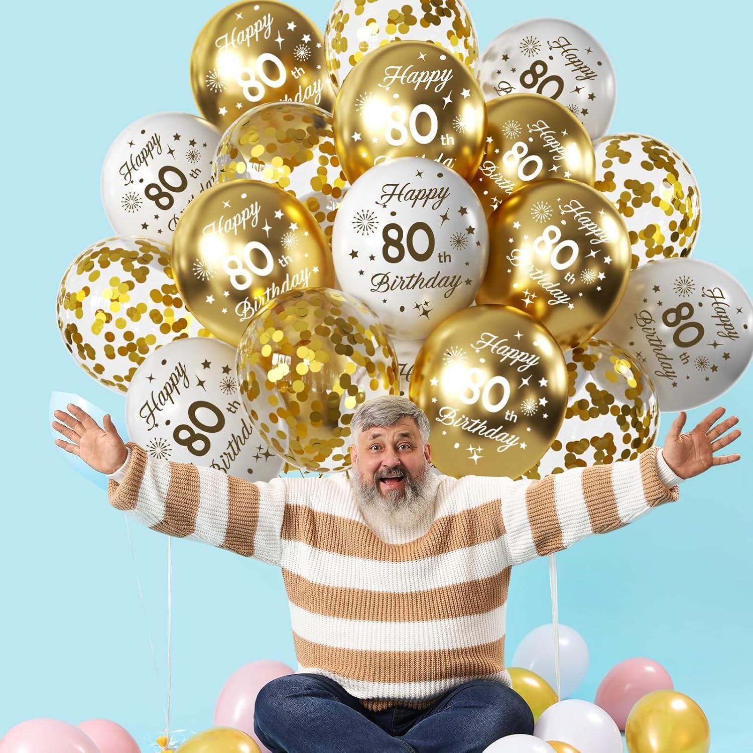 16Th Birthday Balloons 15 Pcs White Gold Happy 16Th Birthday Latex Confetti Balloons White Gold 16Th Birthday Party Decorations Balloons for Boys Girls 16Th Birthday Décor Anniversary Supplies (Age16)