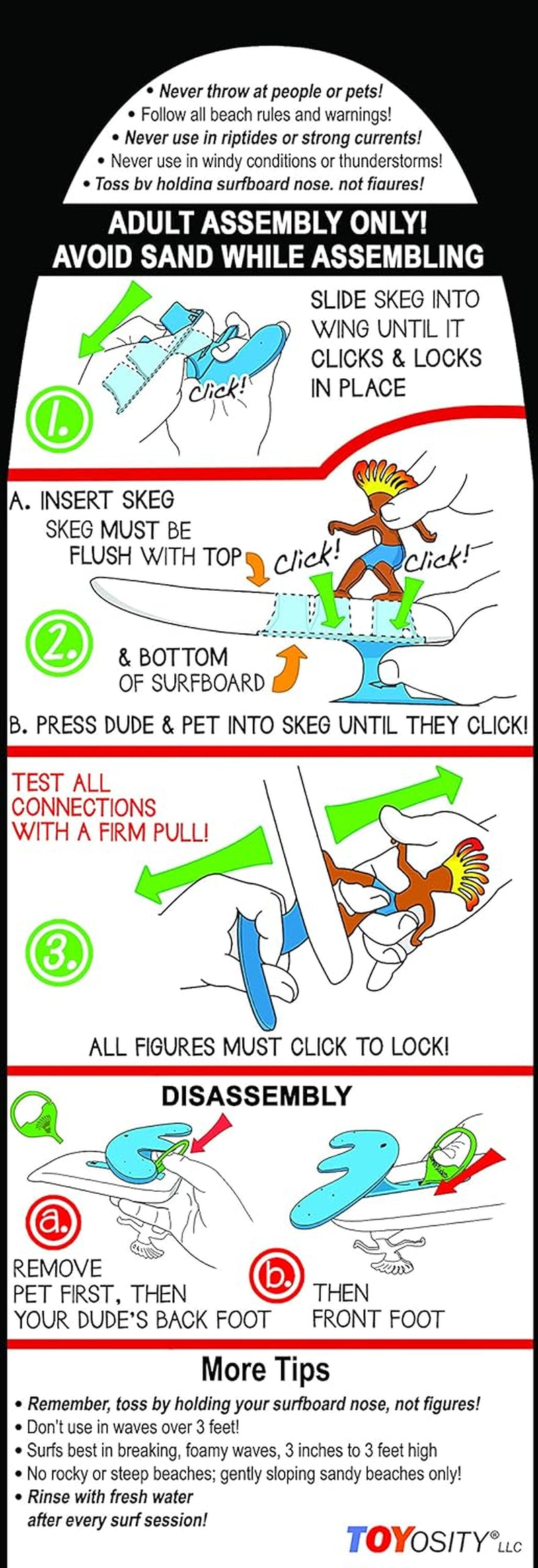 Classics Wave Powered Mini-Surfer and Surfboard Toy - Hossegor Hank