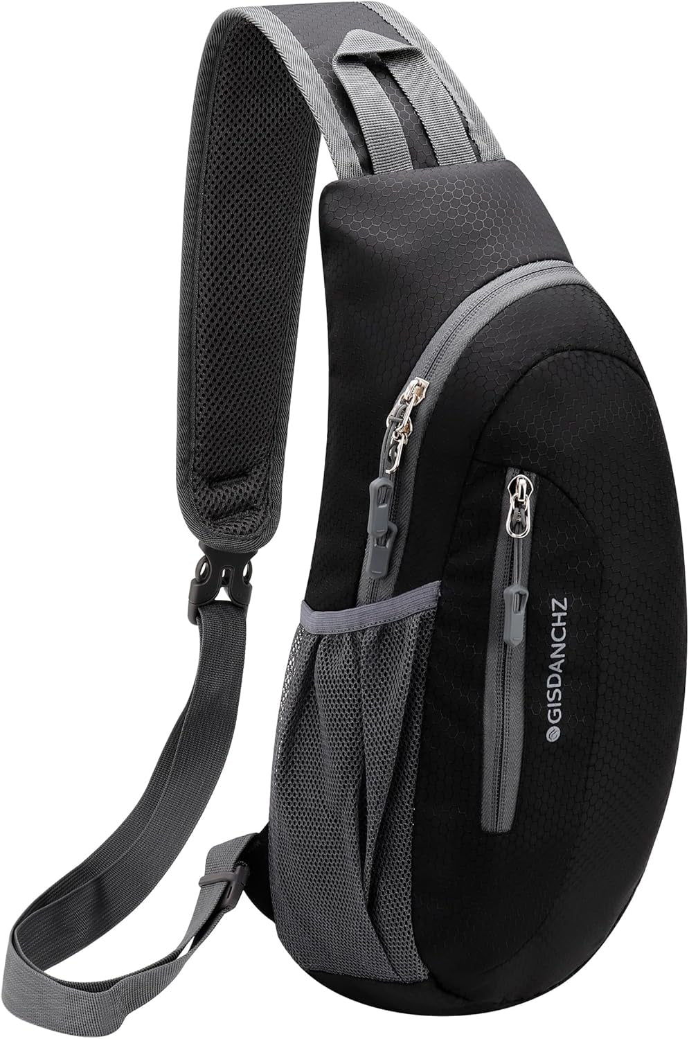 Unisex Honeycomb Jacquard Small Sling Bag Slim Sling Backpack Crossbody Chest Bag for Hiking Travel