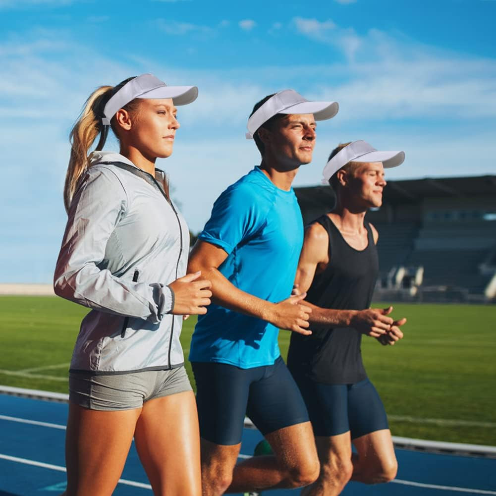 Sun Visor Cap for Women, Plain Empty Top Baseball Cap Adjustable Sports Casual Cap, Breathable Ponytail Baseball Hat, Unisex Twill Golf Tennis Summer Visor Hats for Outdoor