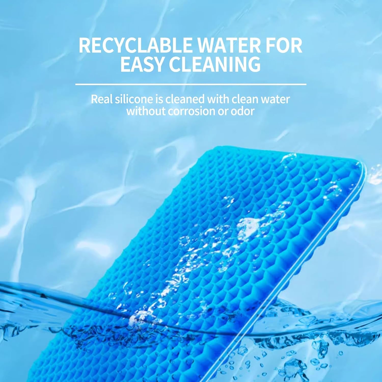 Soft Sitter, TPE Cooling Gel Silicone Seat Cushion, Honeycomb Structure, Durable, Breathable, Gel Seat Cushion for Home Office and Car Chair