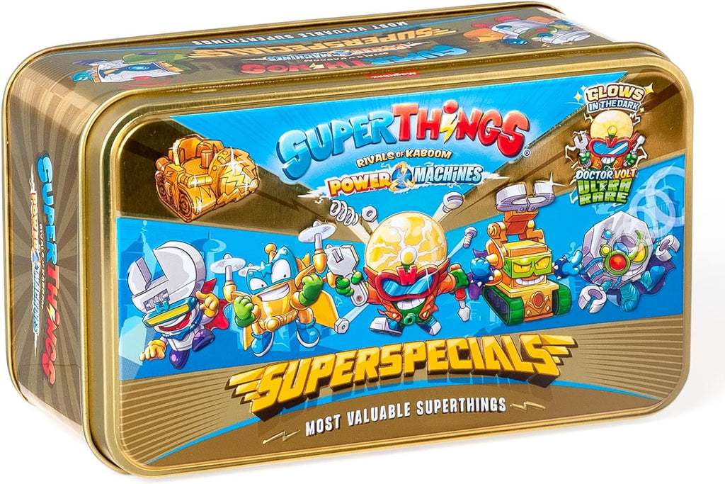 SUPERTHINGS Gold Tin Power Machine Series – Contains All the Special Figures from Power Machine Series. Includes the Ultra-Rare (Doctor Volt), 2 Gold Leaders, 6 Silver Captains and 2 Gold Powerjet
