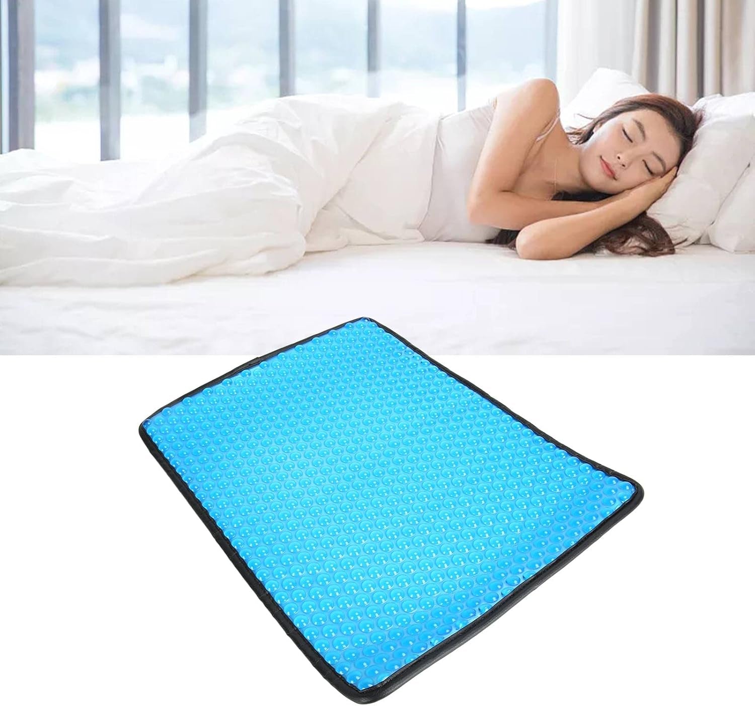 Gel Seat Cushion Antislip Foldable Cooling Seat Cushion Fast Cooling Ergonomic Design Seat Mat for Home Office Car