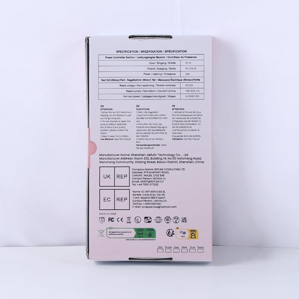 Nail Drill, Professional Electric Nail Files for Acrylic and Gel Nails, Portable Electric Nail Drill Machine E File 20000RPM, Electric Manicure Pedicure Set for Nail Care, Gifts for Girls Women Mum