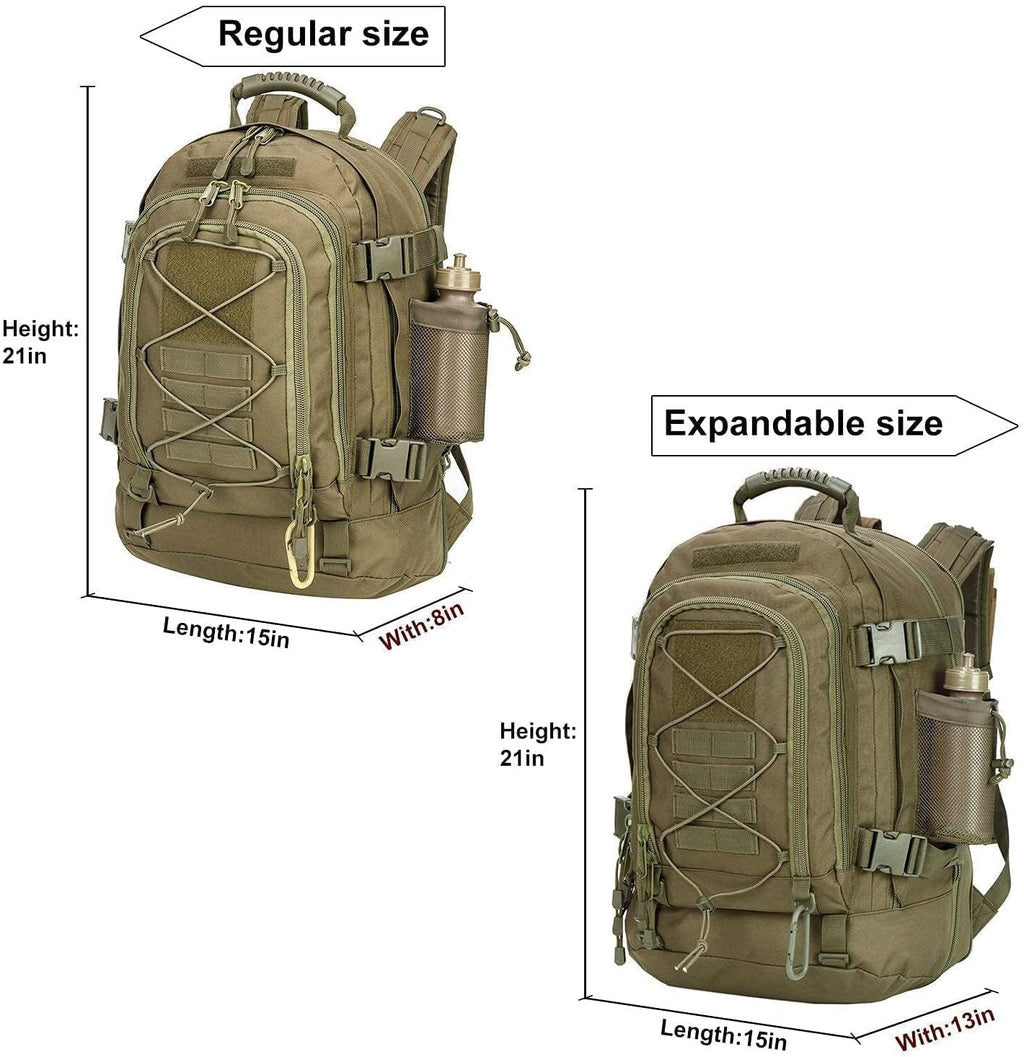Tactical Backpack Military Hiking Daypack - Molle Backpack for Men 3 Day Assault Pack Bug Out Bag for Camping Travel Army Hunting Gym Rucksack Survival (Green)