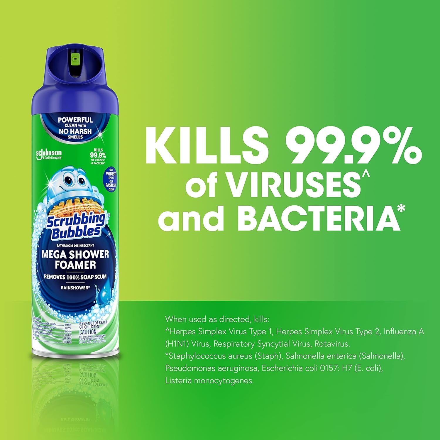 Mega Bathroom and Shower Foamer Aerosol, Rainshower Scent, 20Oz (Pack of 2)