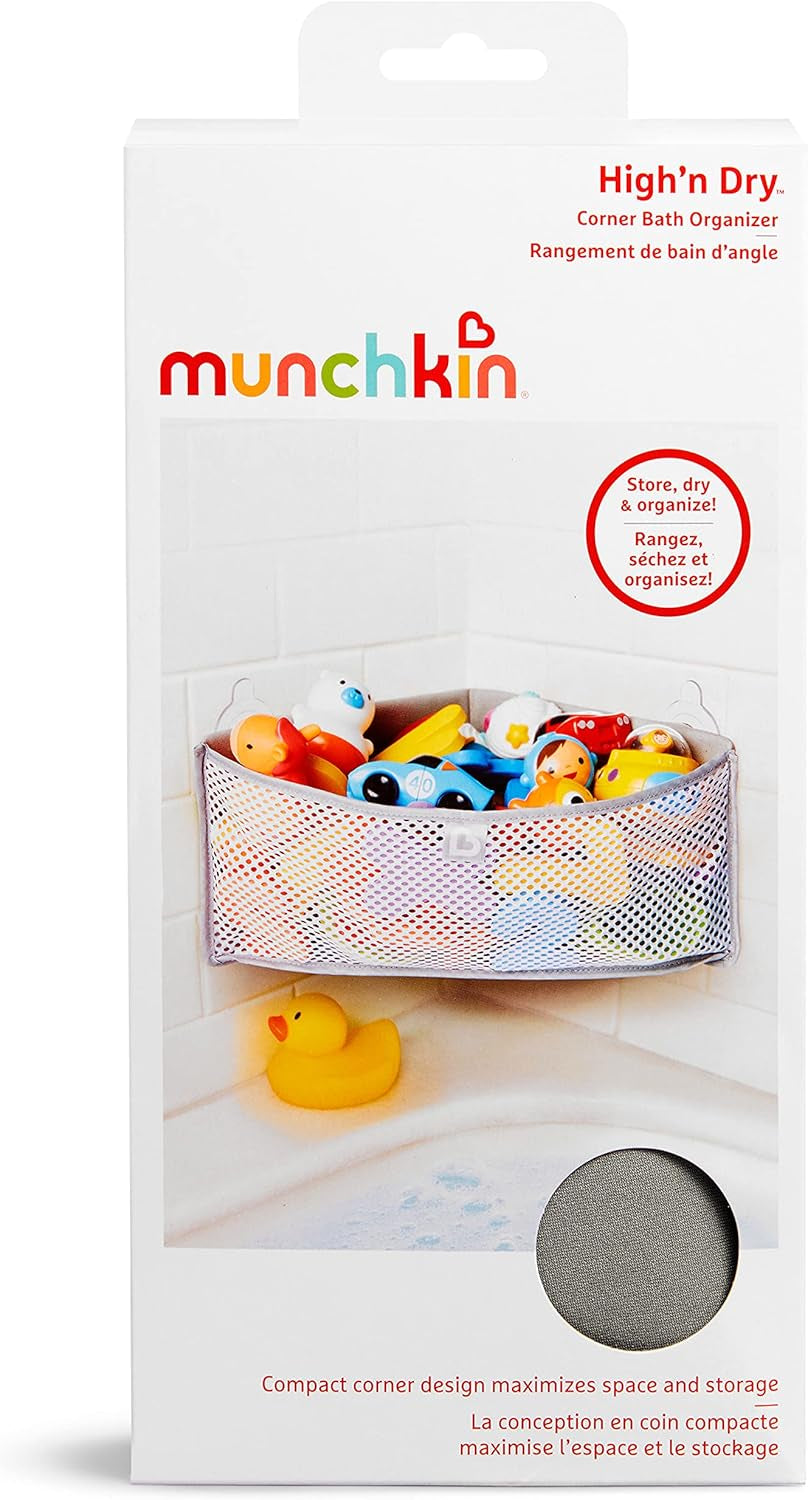 ® High 'N Dry™ Corner Bath Toy Organizer and Storage, Grey