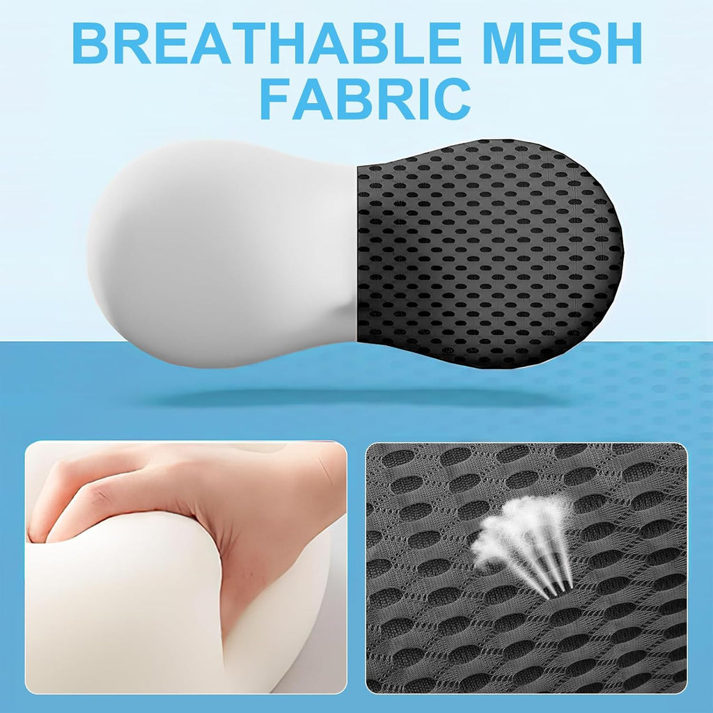 Lumbar Support Memory Foam Pillow, Lumber Support Cushions with Detachable Elastic Strap for Car Office Chair, Adjustable Car Seat Back Support Pillow for Promotes Back Pain Relief