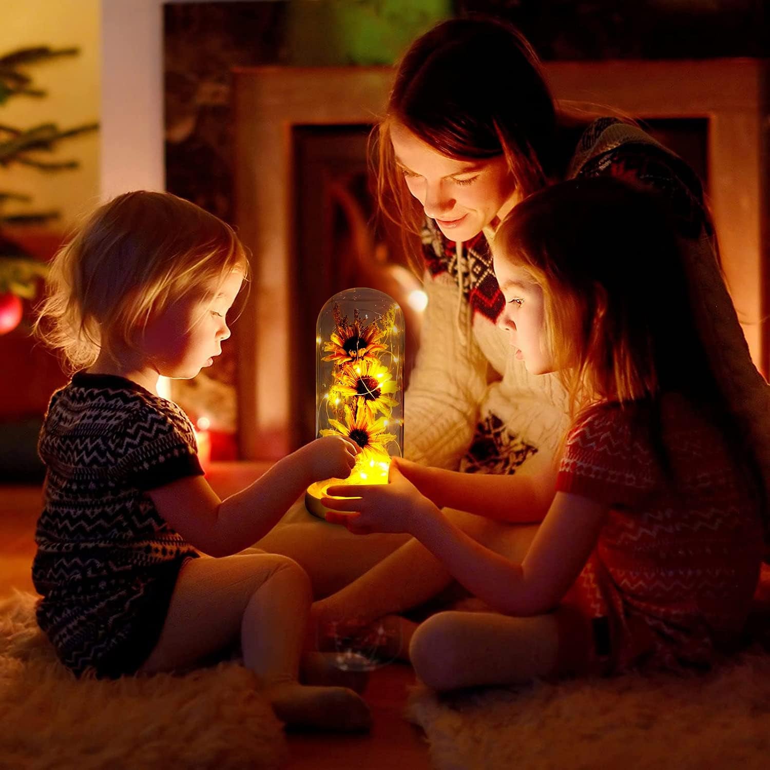 Sunflower Gifts for Women, Sunflower in Glass Dome, Eternal Flower with Led Light Strip, Sunflower Light Home Decoration Romantic Gifts for Valentine'S Day Mother'S Day Anniversary Birthday Christmas