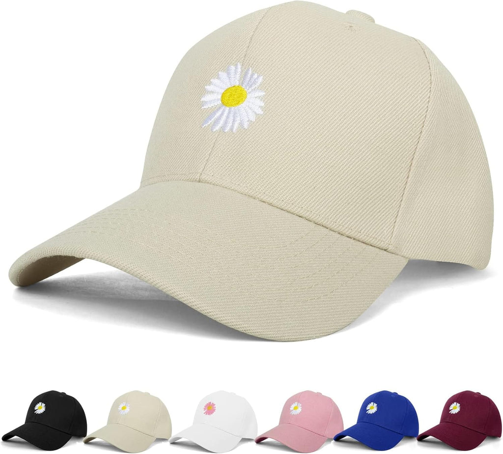Ladies Baseball Caps - Baseball Cap for Women, Daisy Adjustable Ladies Baseball Caps for Womens Casual Summer Outdoor Sports Dad Peaked Sun Cap UK