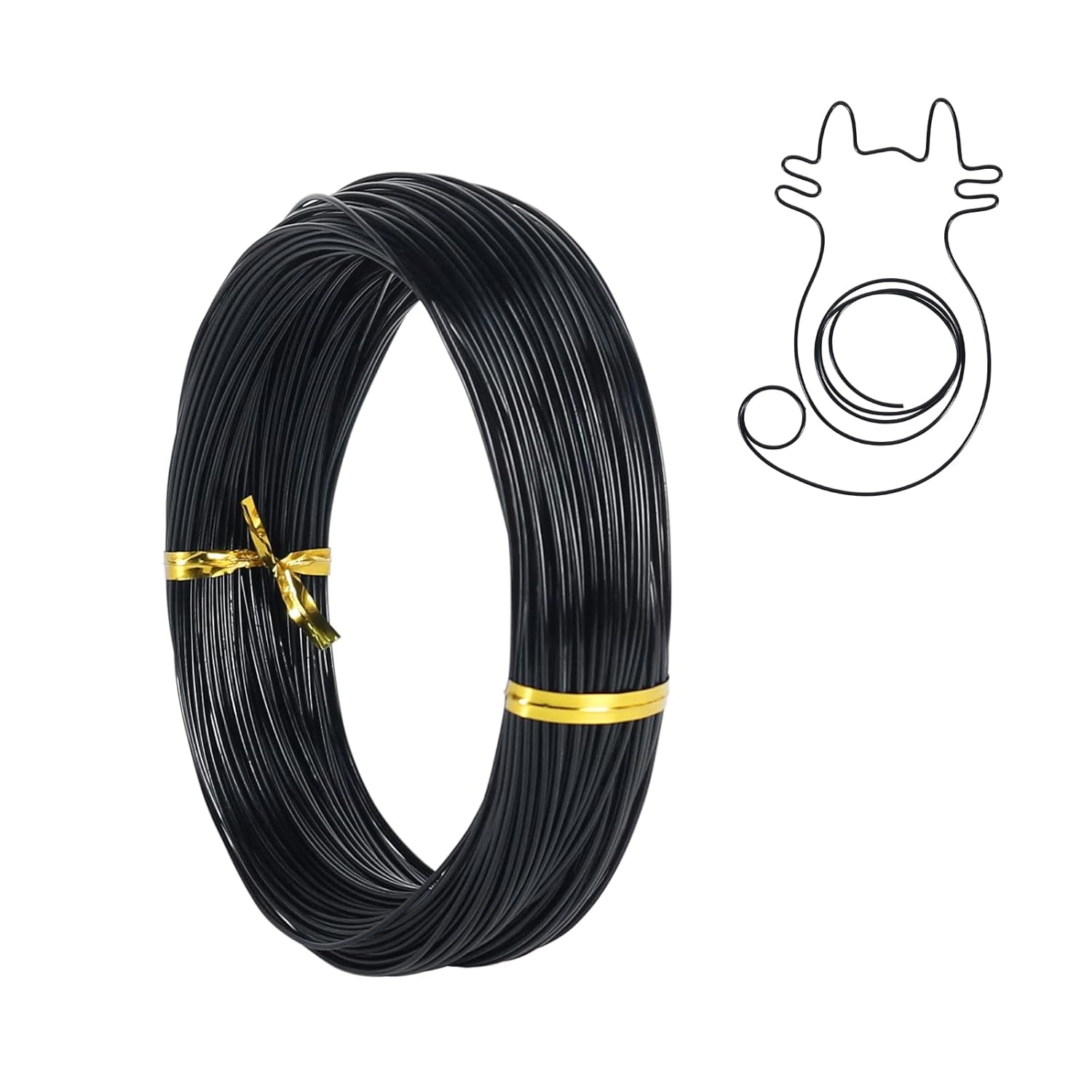 18 Gauge 1Mm Aluminum Craft Wire, 165 Feet Bendable Metal Wire for Bonsai Training, Sculpting, Bike Modelling Skeleton Crafting Floral Making, Jewelry Making, Gardening and Wrapping (Black)