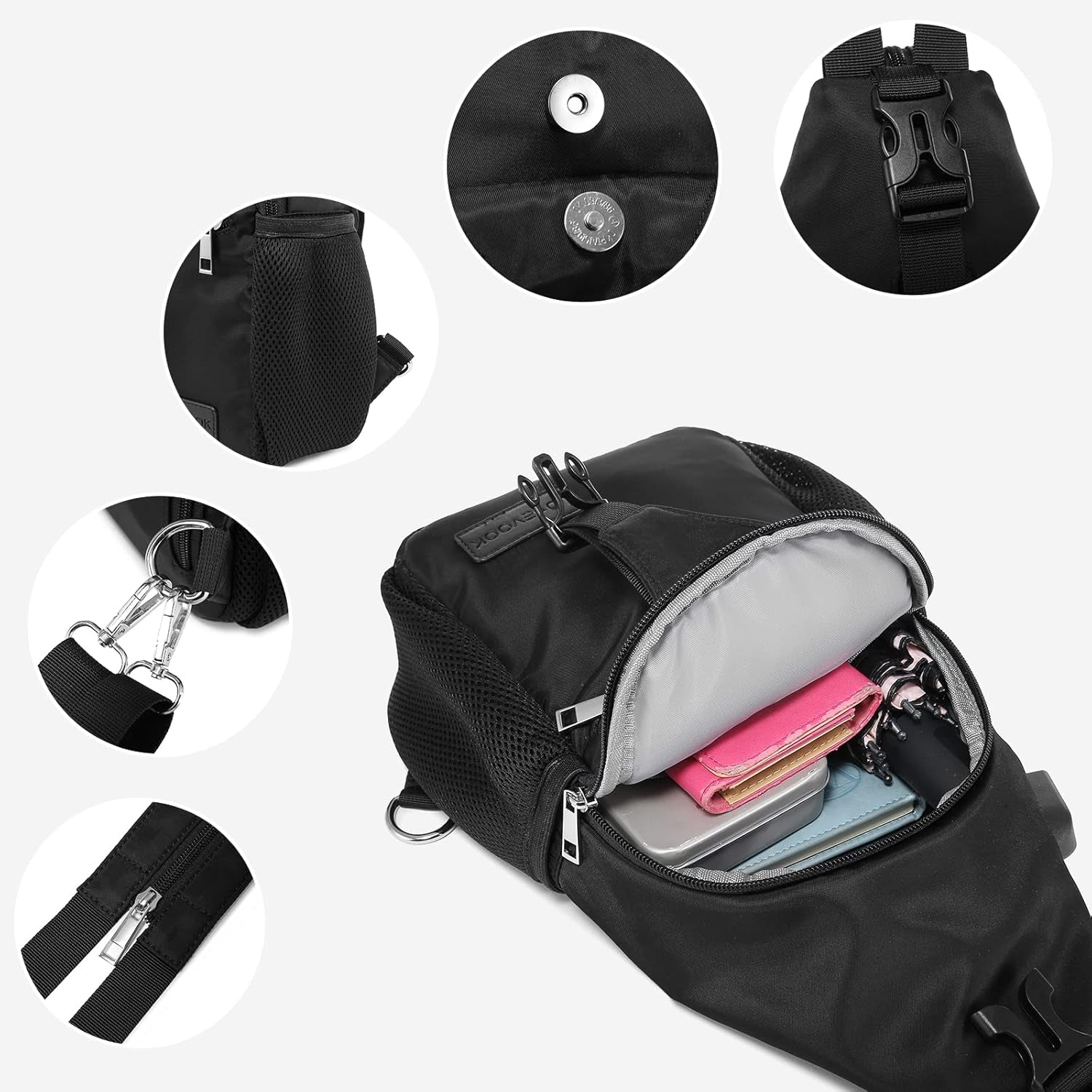 Sling Bag for Women Casual Daypack Nylon Crossbody Sling Backpack Travel Shoulder Bag Hiking Daypack