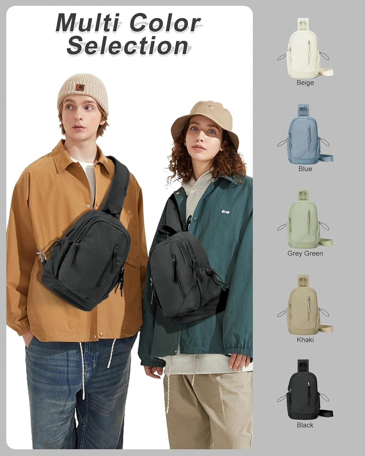 Small Black Sling Crossbody Bag for Men Women, Tactical Backpack Shoulder Daypack Mini Anti-Theft Motorcycle Chest Bags, Small One Strap Backpack for Casual Travel Hiking Outdoor Sports