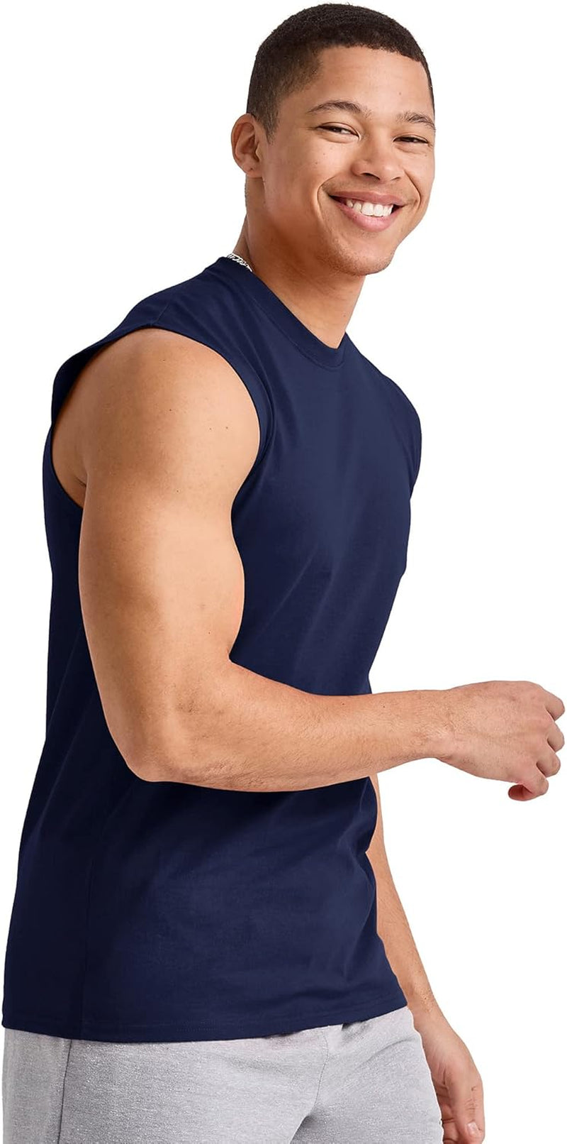 Men'S Essentials Midweight T Pack, Cotton Muscle Tank Shirts, 3-Pack