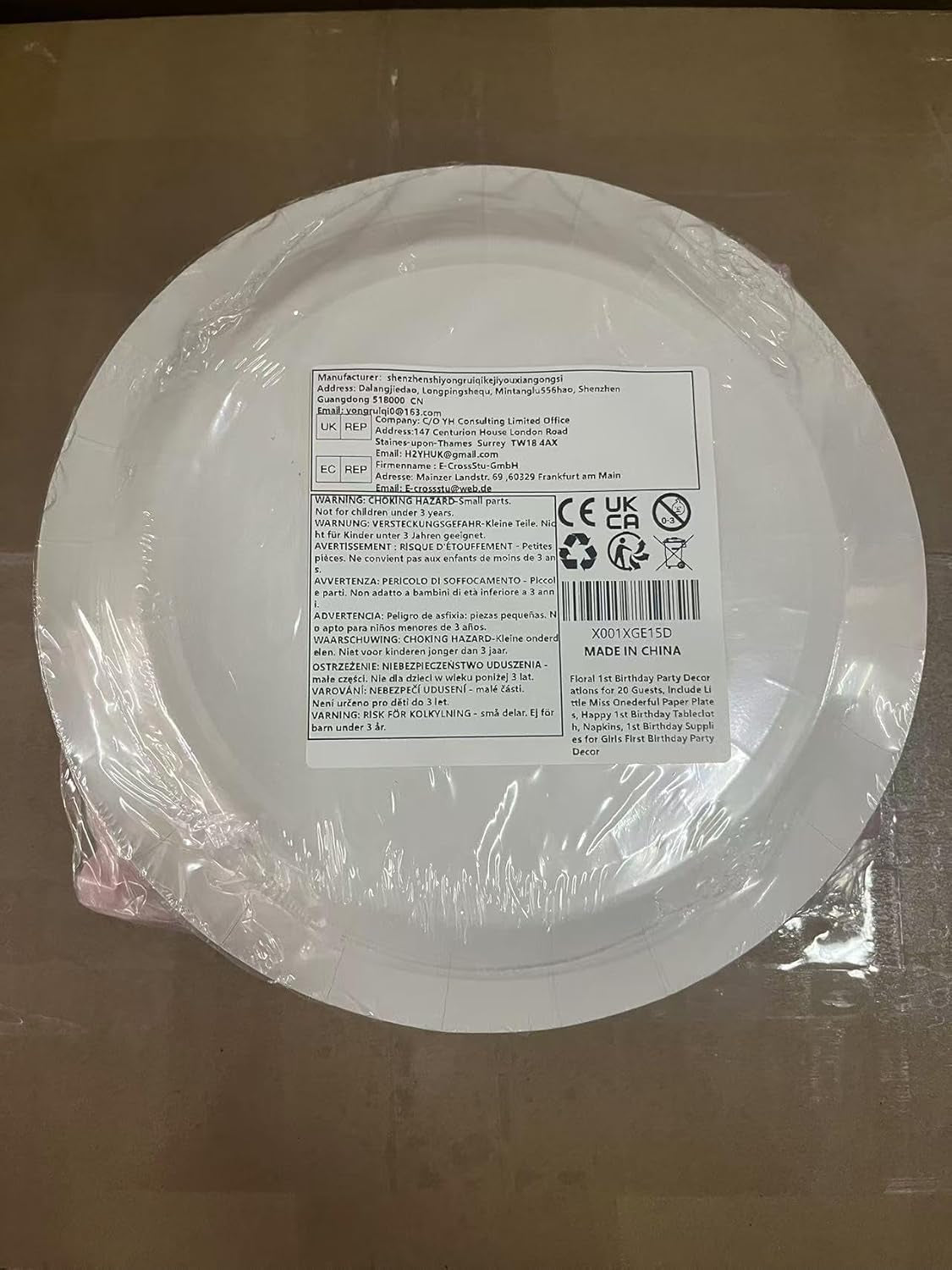 Floral 1St Birthday Party Decorations for 20 Guests, Include Little Miss Onederful Paper Plates, Happy 1St Birthday Tablecloth, Napkins, 1St Birthday Supplies for Girls First Birthday Party Decor