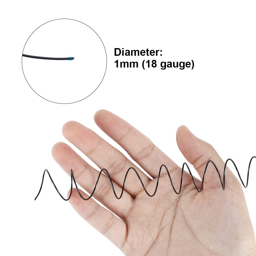 18 Gauge 1Mm Aluminum Craft Wire, 165 Feet Bendable Metal Wire for Bonsai Training, Sculpting, Bike Modelling Skeleton Crafting Floral Making, Jewelry Making, Gardening and Wrapping (Black)