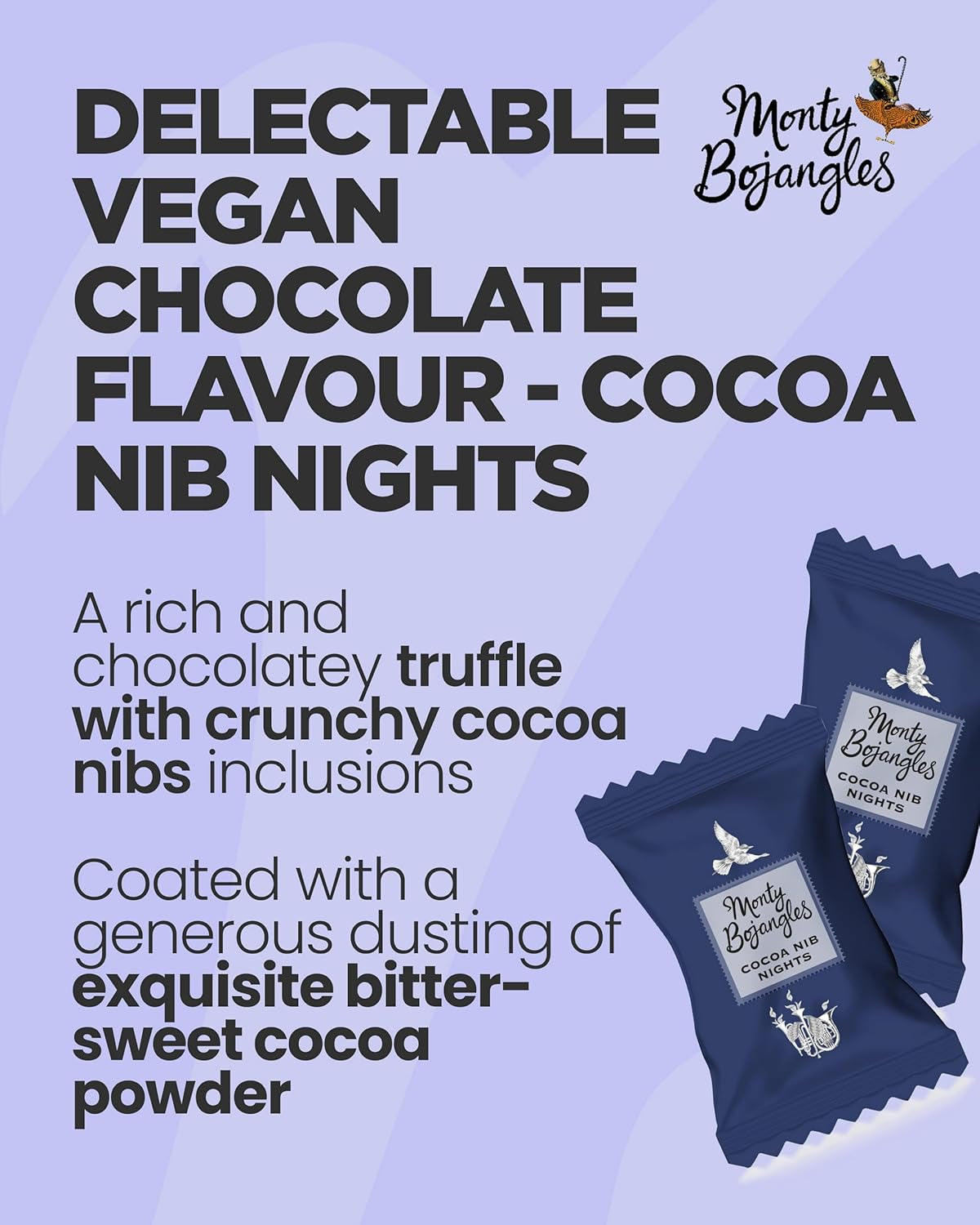 Cocoa Nib Nights Cocoa Dusted Vegan Chocolatey Truffles Gift Box (180G), Chocolate Flavoured Truffles, Award-Winning Luxury Truffles, Perfect Dairy Free Chocolate Gift Set