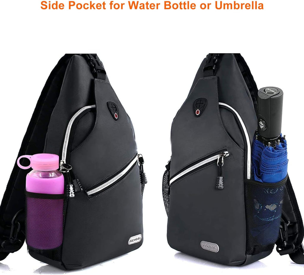 Rope Sling Backpack (Up to 13 Inch), Multipurpose Crossbody Chest One Shoulder Outdoor Travel Hiking Daypack