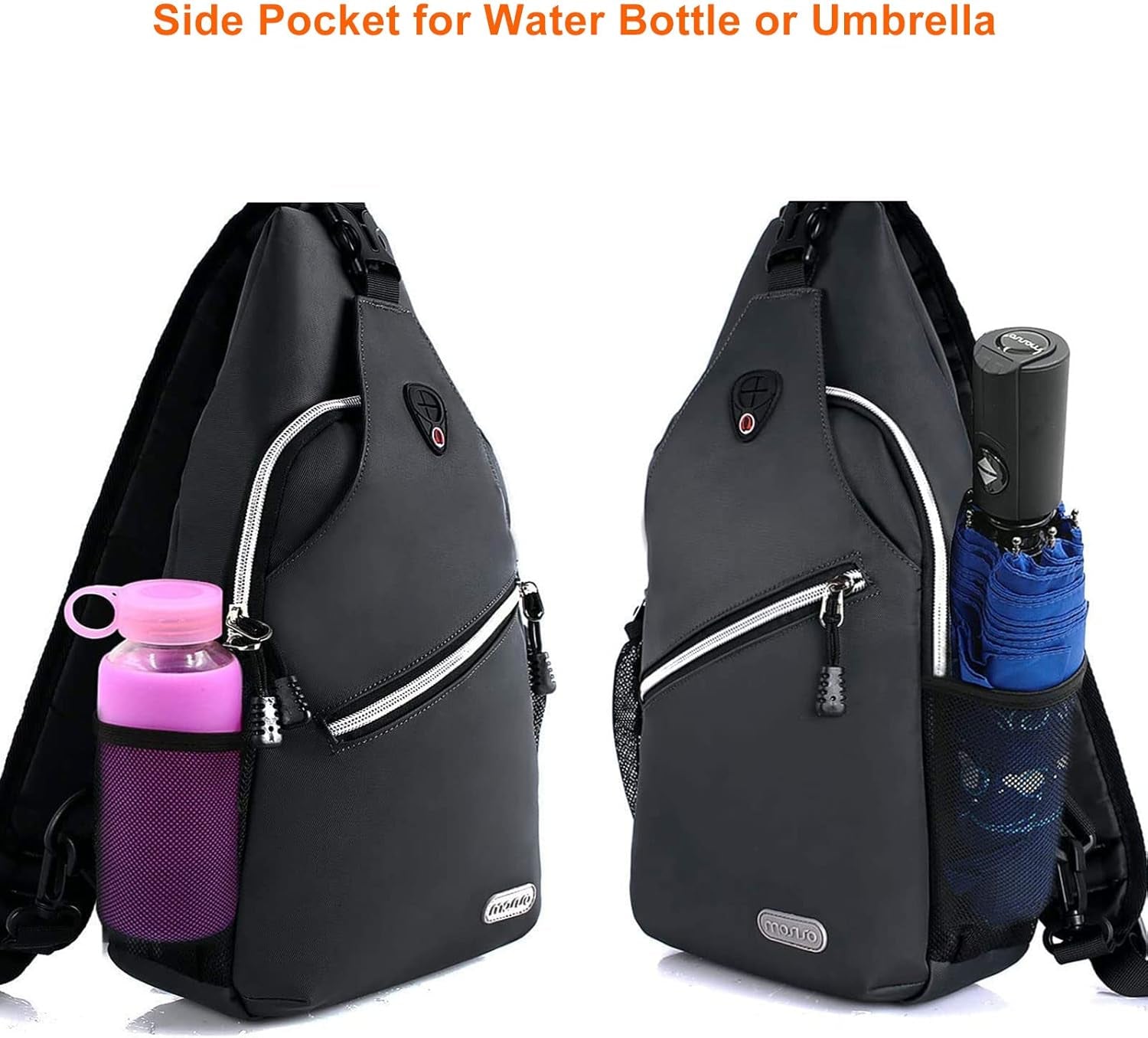 Rope Sling Backpack (Up to 13 Inch), Multipurpose Crossbody Chest One Shoulder Outdoor Travel Hiking Daypack