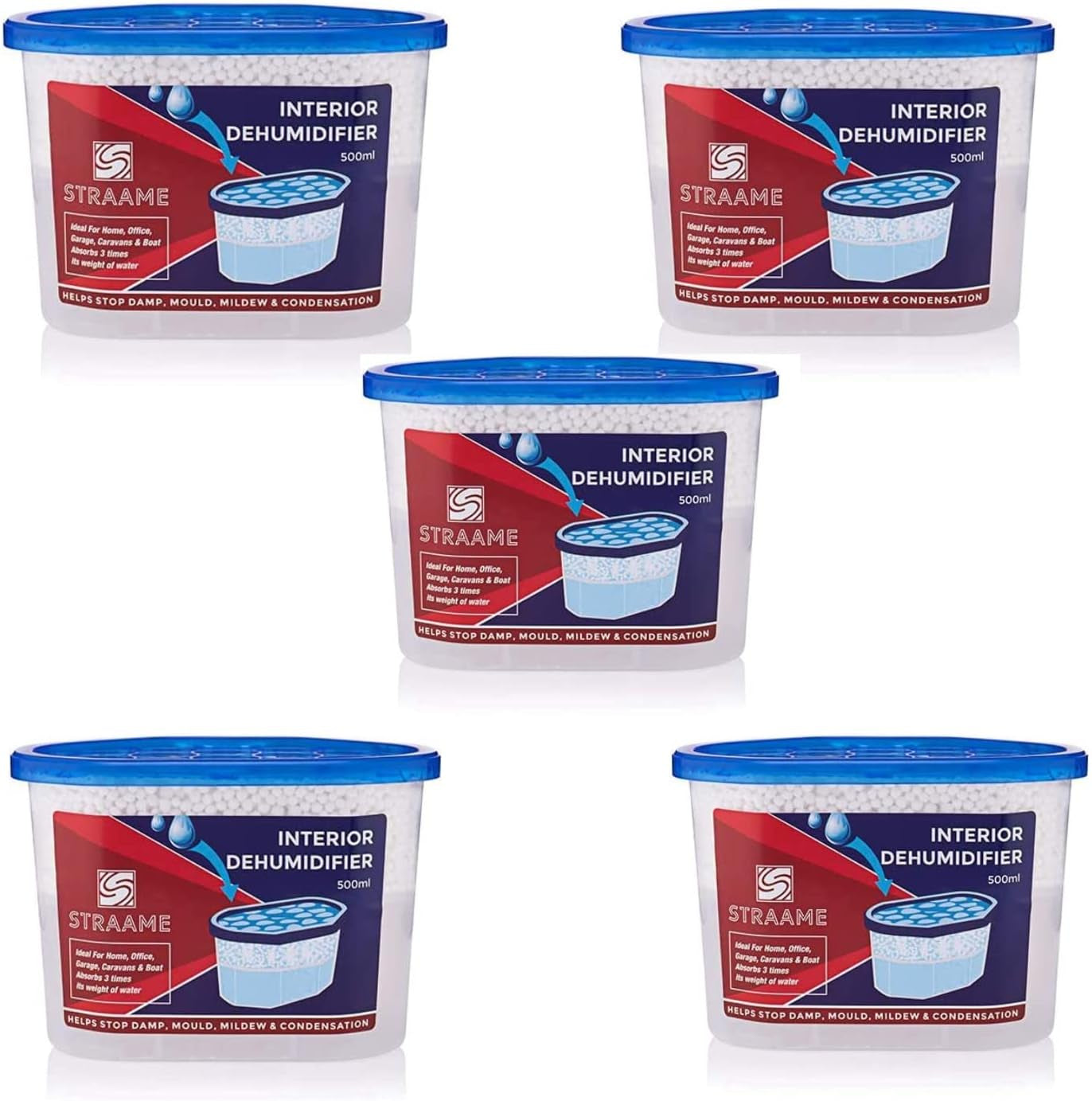 Home | Interior Dehumidifier | Helps Prevent Damp, Mildew, Mould and Condensation | Long Lasting | Hydrophilic Crystals | Ideal for Any Room | (Interior, 5)