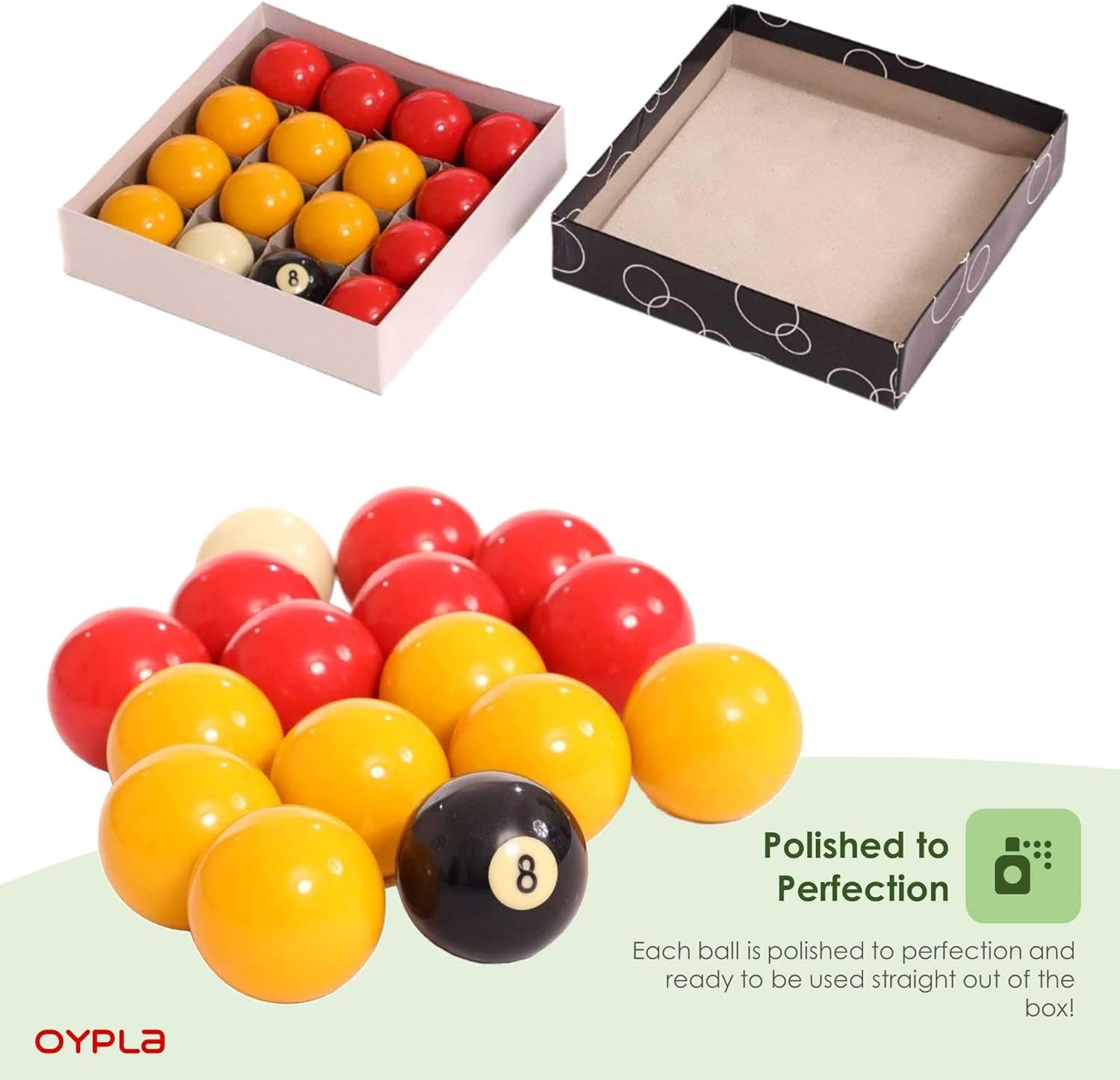 Full Size UK Regulation 16 Red and Yellow Pool Ball Set 2"