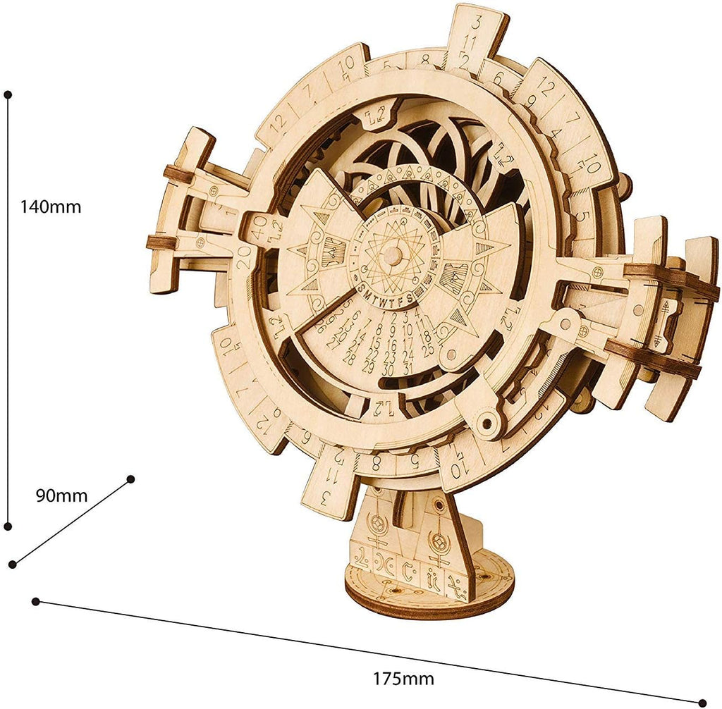 Perpetual Calendar 3D Wooden Puzzles/Mechanical Models/Propelled Model Mechanical Model Construction Kits for Teens and Adults