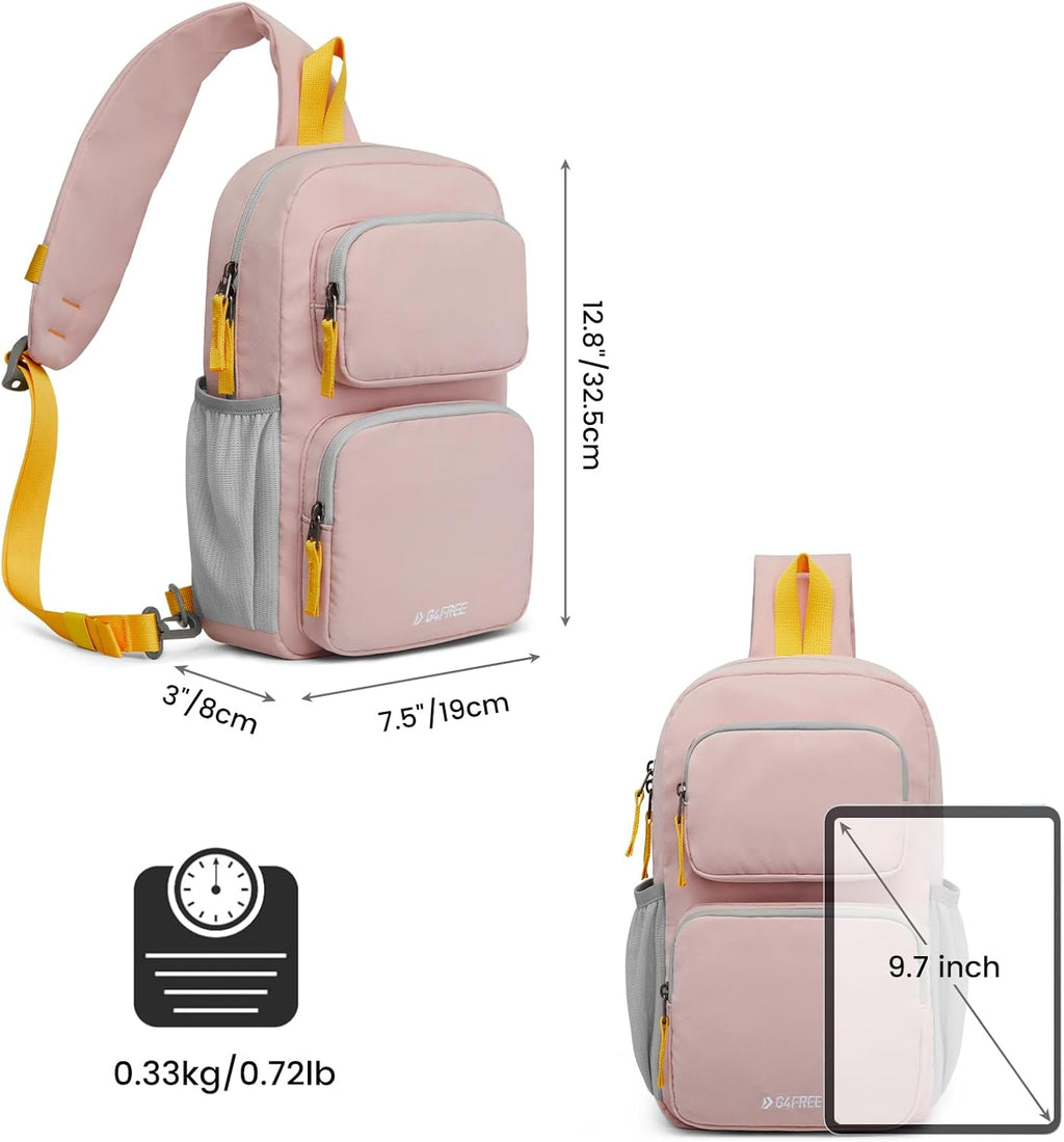 Sling Bag, Lightweight Crossbody Backpack RFID Blocking Chest Shoulder Bag for Travel Sports