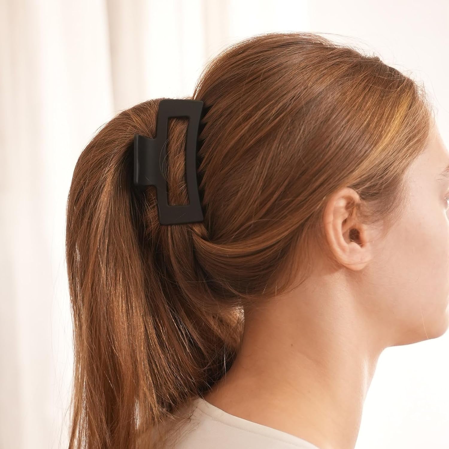 Hair Claw Clips for Women Short Thin Hair 3.35 Inch(8.5 Cm), Hair Clips for Girls Long Thick Hair Strong Hold 8 Pieces Neutral Color