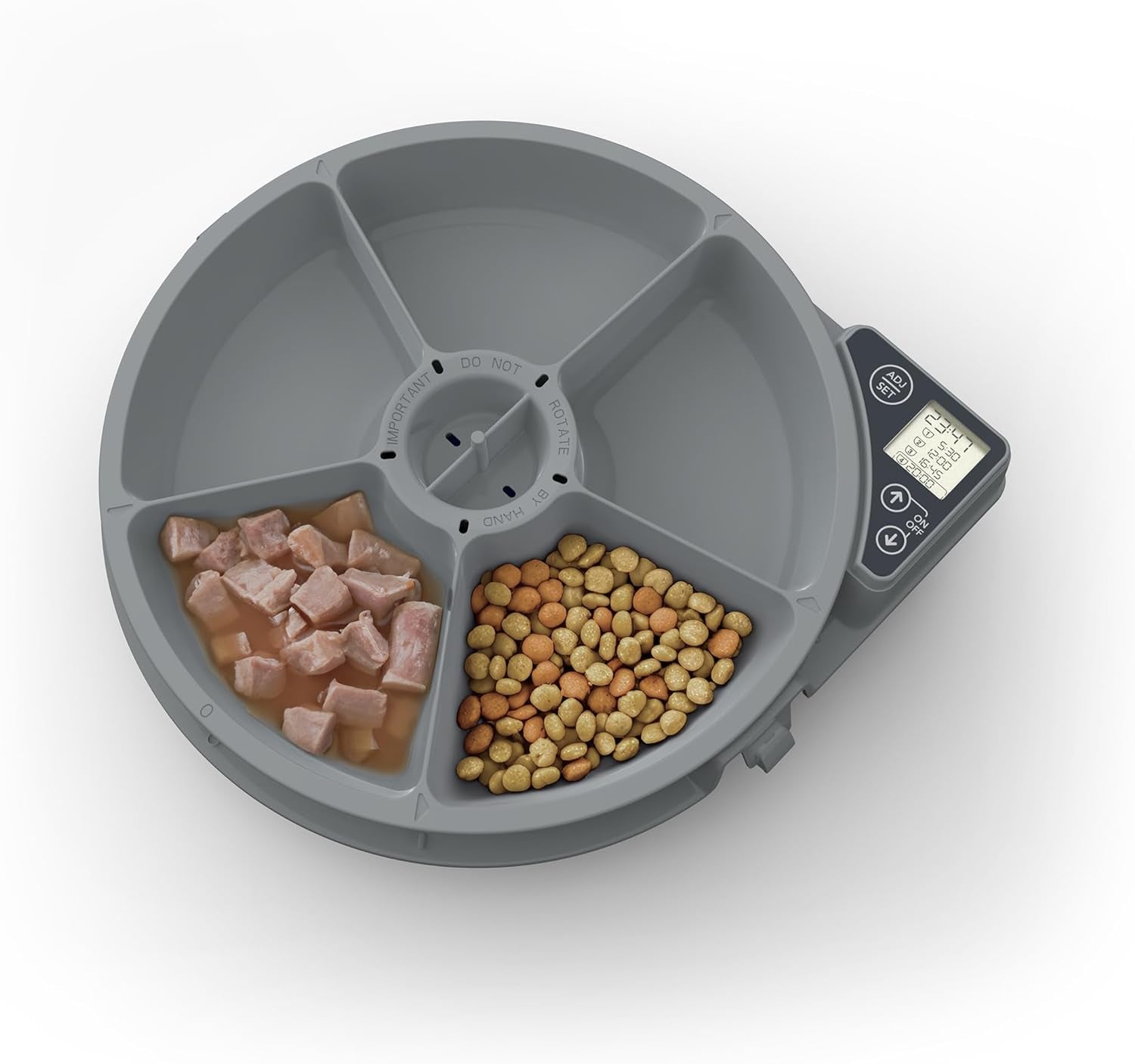 C500 Automatic 5 Bowl Pet Feeder with Digital Timer for Wet or Dry Pet Food, for Cats and Small Dogs, 5 Meals up to 330G Each, with Twin Ice Packs for Food Freshness , White