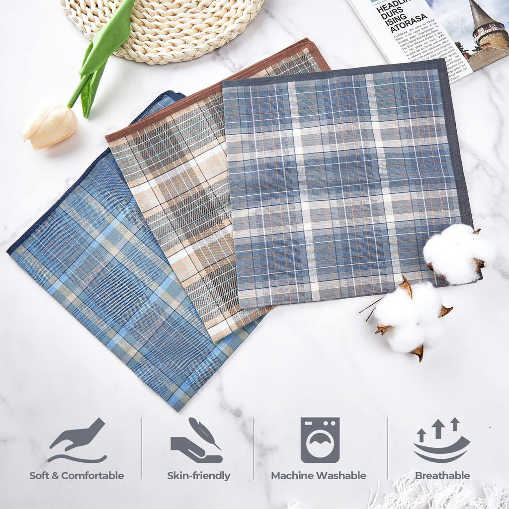 Mens Handkerchiefs, 12 Pack Men'S Handkerchiefs, Handkerchiefs for Men Cotton, 100% Cotton Classic Pocket Handkerchief for Weddings, Prom, Celebration, Gift for Men