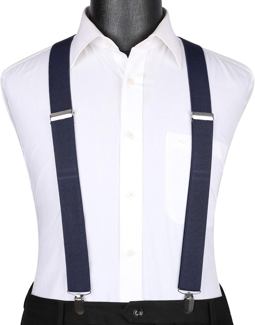 Men'S Braces with Very Strong 4 Clips Heavy Duty Suspenders X Style Adjustable Suspender