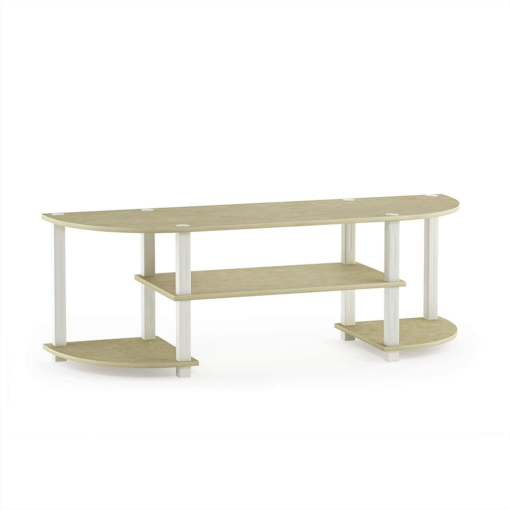 Turn-S-Tube Wide TV Entertainment Center, Cream Faux Marble/White