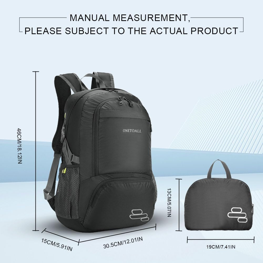 30L Packable Backpack, Lightweight Hiking Backpacks, Foldable Water Resistant Travel Hiking Camping Daypack Backpack